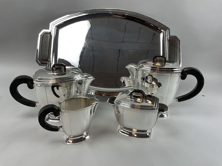Ravinet D’Enfert 5-Piece Art Deco Silver-Plated Coffee Set 