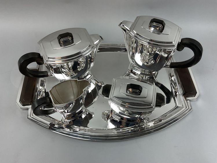 Ravinet D’Enfert 5-Piece Art Deco Silver-Plated Coffee Set 