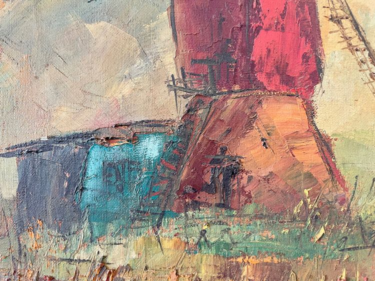 Roger Vandenbulcke (1921-) – Il Moulin Rouge – Olio su tela, 1972 circa
