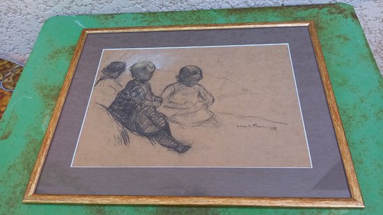  Three young children /drawing by Claude Firmin
