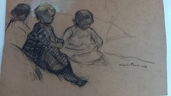  Three young children /drawing by Claude Firmin