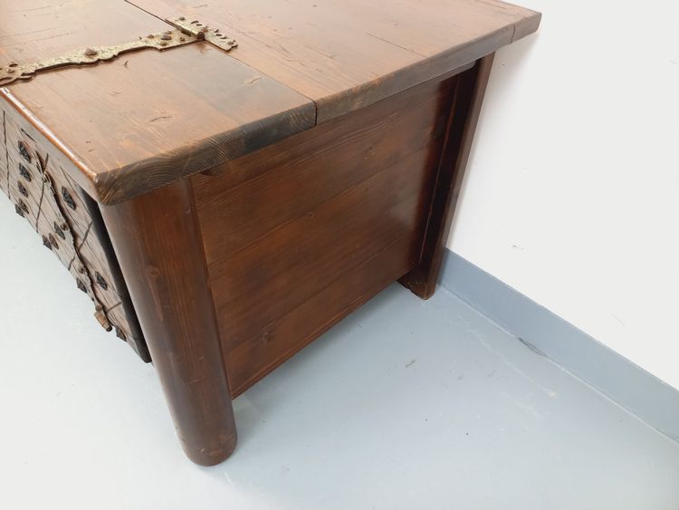 Low brutalist sideboard by Georges Robert, made of dark pine, from the 1950s–1960s