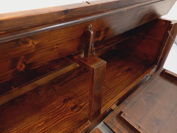 Low brutalist sideboard by Georges Robert, made of dark pine, from the 1950s–1960s