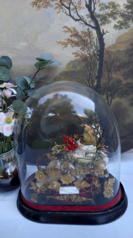 Globe de mariée XIXème  avec personnage