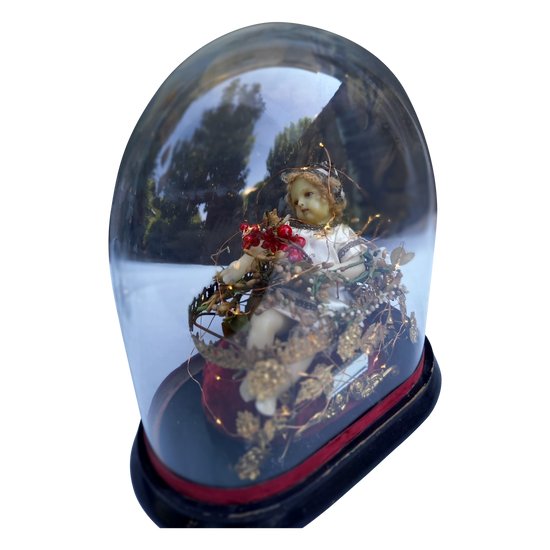 Globe de mariée XIXème  avec personnage