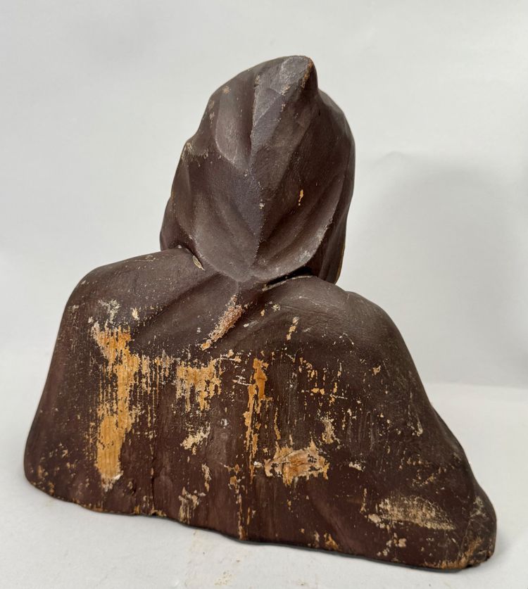 Sculpture en bois d’un moine XIXè siècle 