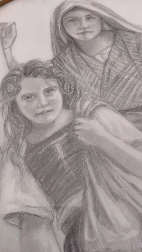 Little beggars drawing after William -Adolphe Bouguereau