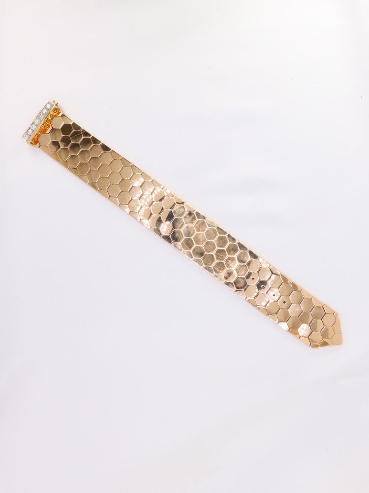 Bracciale a cintura vintage in oro rosa con diamanti da 1,4 ct