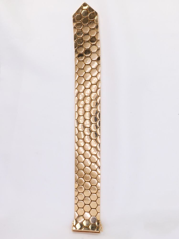 Bracciale a cintura vintage in oro rosa con diamanti da 1,4 ct