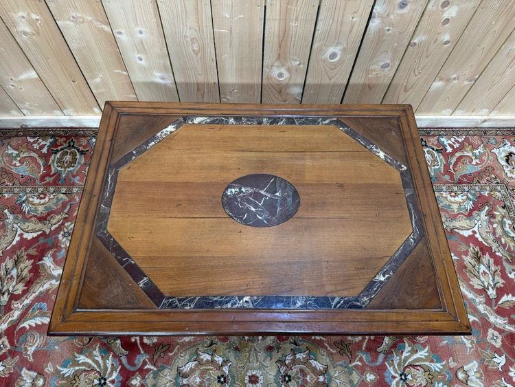Coffee table – Classic French style – Cherry, oak, marble