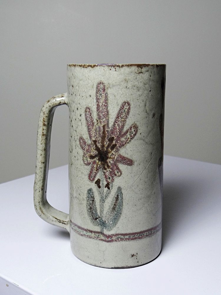 Large "Le Mûrier" beer mug by Gustave Reynaud, Vallauris, vintage 1960s