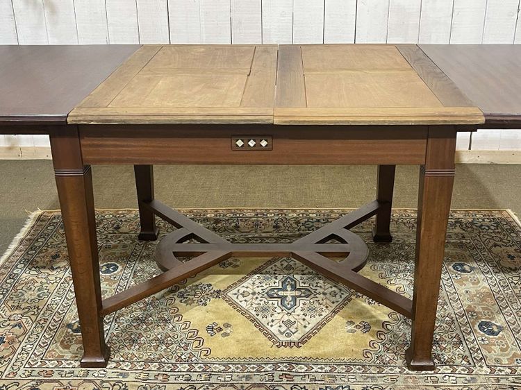 Tavolo da pranzo in stile Art Nouveau in mogano, modello Gustave Serrurier Bovy