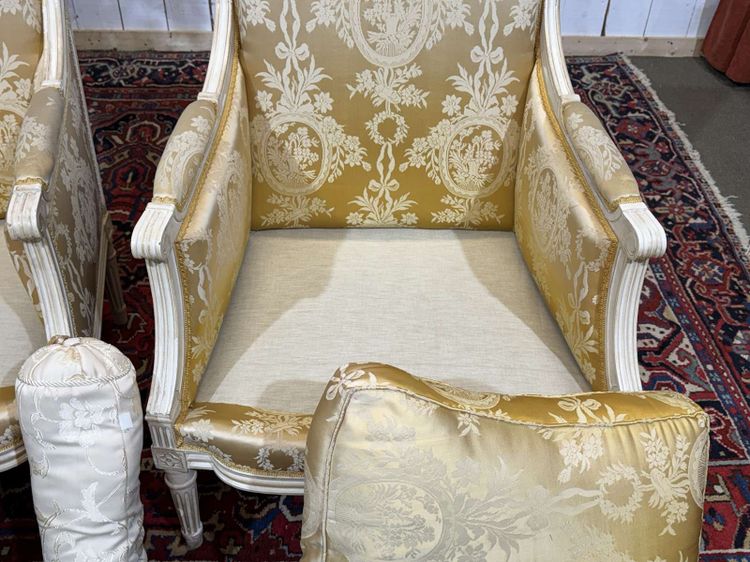 Coppia di poltrone in stile Luigi XVI degli anni '60