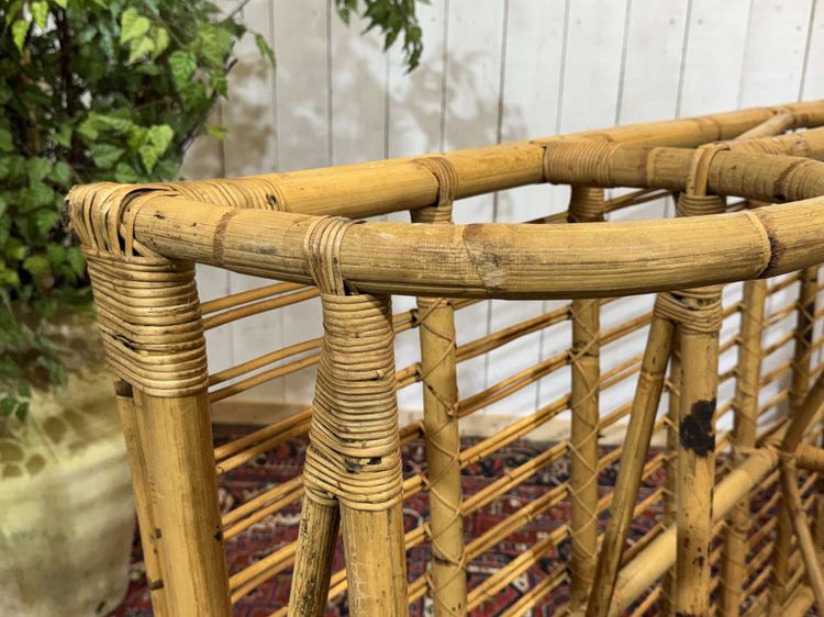 Lettino in rattan e bambù degli anni '60 