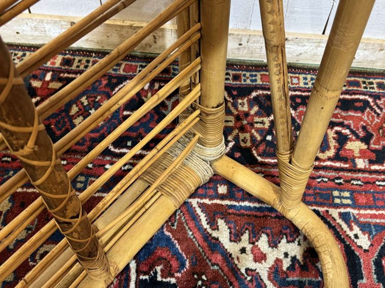Lettino in rattan e bambù degli anni '60 