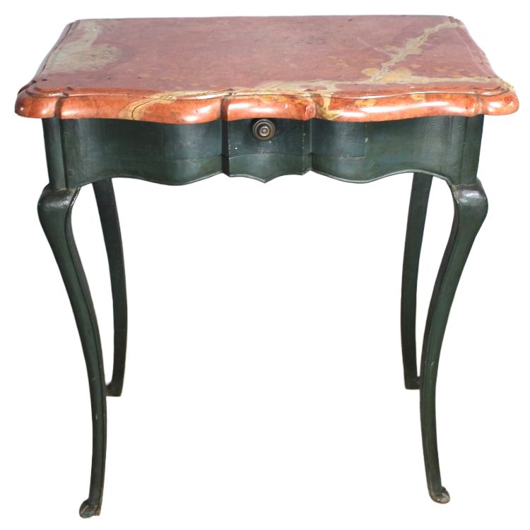 Console époque Louis XV avec façade arbalète et dessus en marbre des Pyrénées époque 18ème