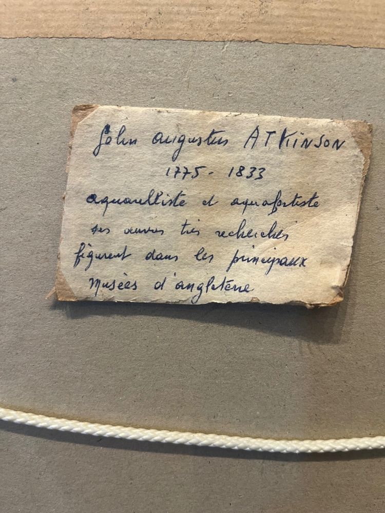 TABLEAU - AQUARELLE - J.A ATKINSON - ANGLETERRE - XIX ÈME