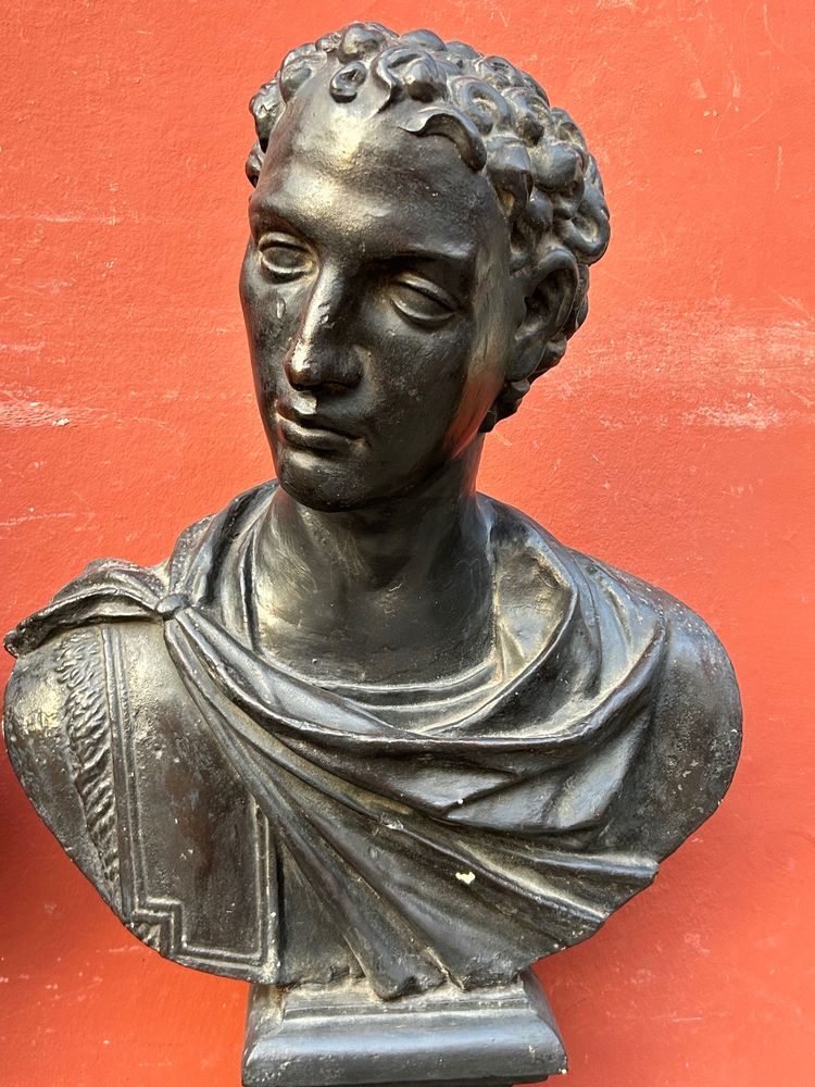 Importante coppia di busti in stile antico in gesso del XVIII secolo – busto romano, Italia, H 90 cm