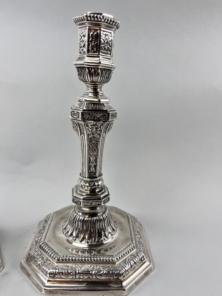 Pair of Duperier-style candlesticks by Christofle 