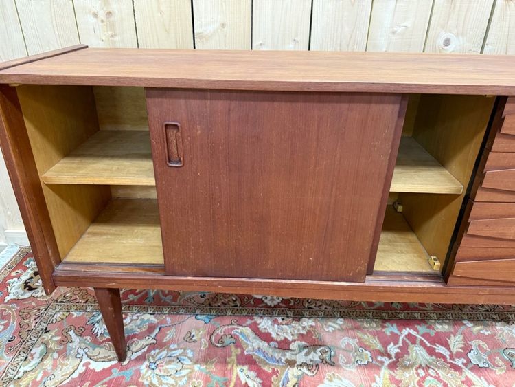 Scandinavian Danish Style Sideboard – Solid Teak and Veneer – 1960s
