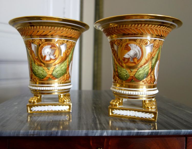 Paire de cache-pots d'époque Restauration attribuée à Schoelcher - vers 1820