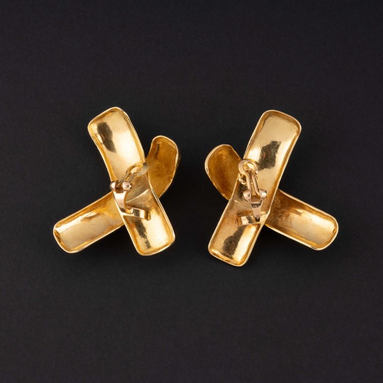 Paar Ohrclips aus 18-karätigem Gelbgold