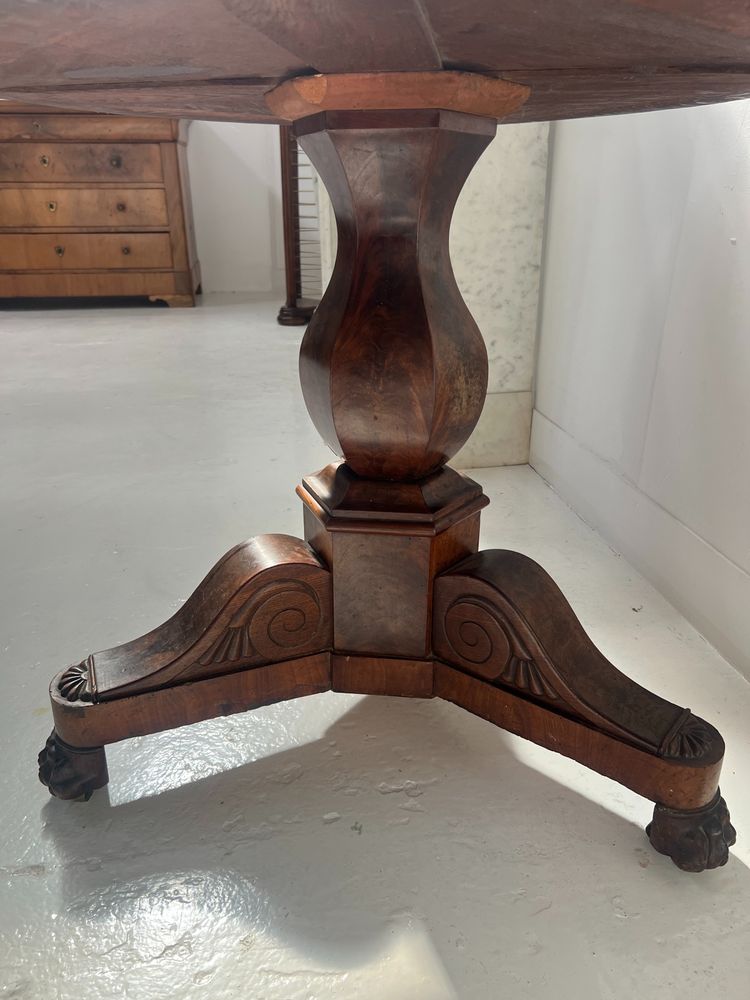 Guéridon de style Empire en acajou et placage XIX siècle