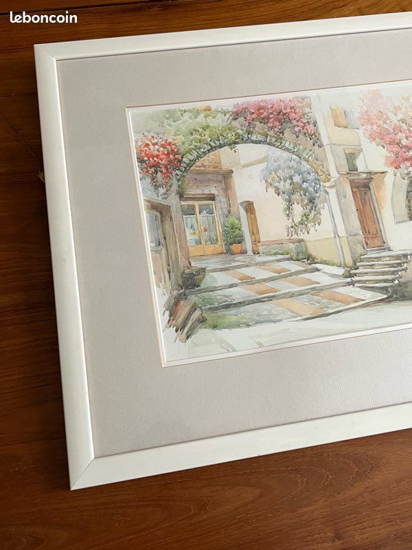 Watercolor signed F. Neri – Flowery Italian Cou | Antikeo