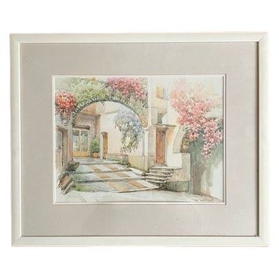 Watercolor signed F. Neri – Flowery Italian Cou | Antikeo