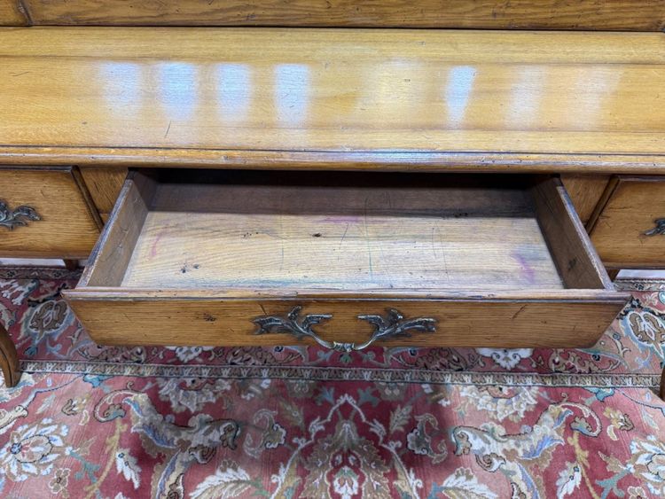 Console style Louis XV et miroir surmonté – Chêne massif – XIXe siècle