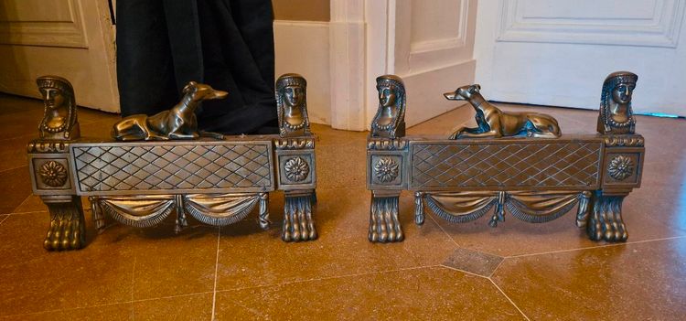 Paire de chenet en bronze Empire