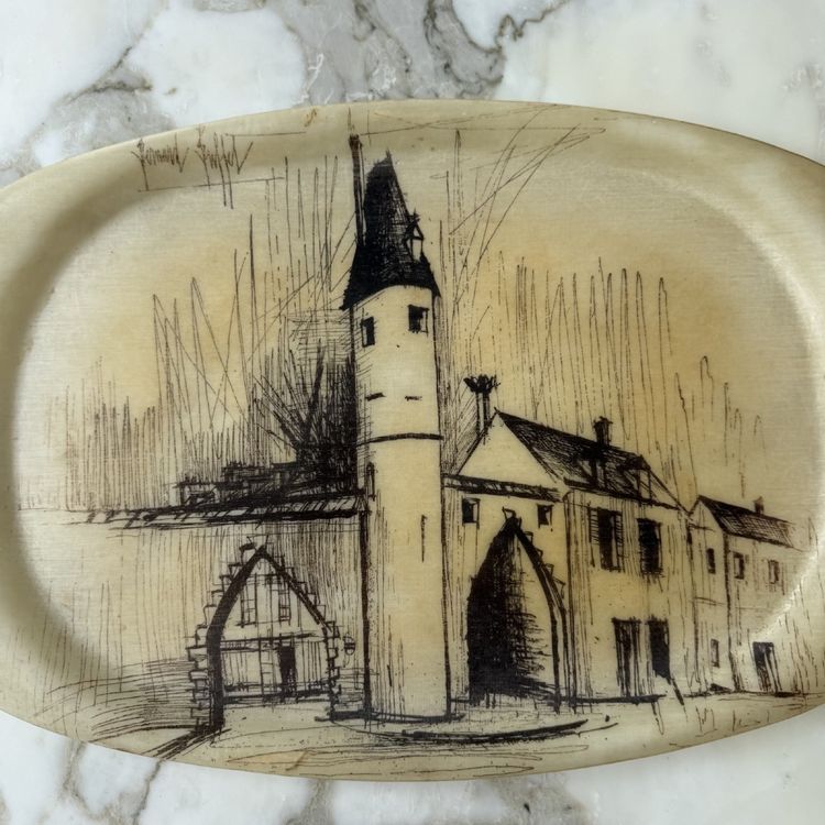 Tablett aus Glasfaser von Bernard Buffet, Frankreich