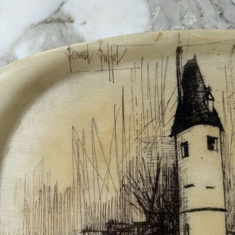 Tablett aus Glasfaser von Bernard Buffet, Frankreich