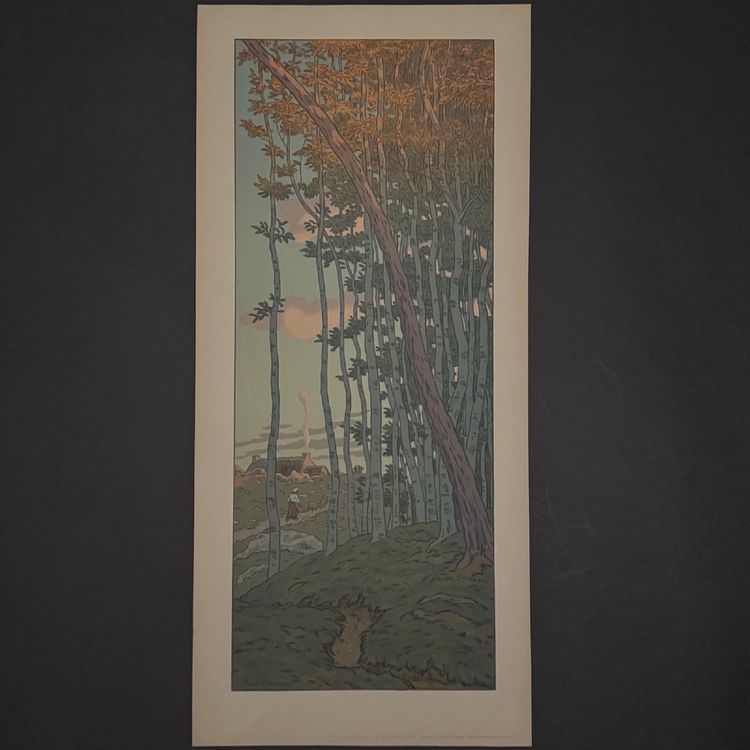 Lithograph by Henri Rivière: The Magic of the Hours - The Last Rays