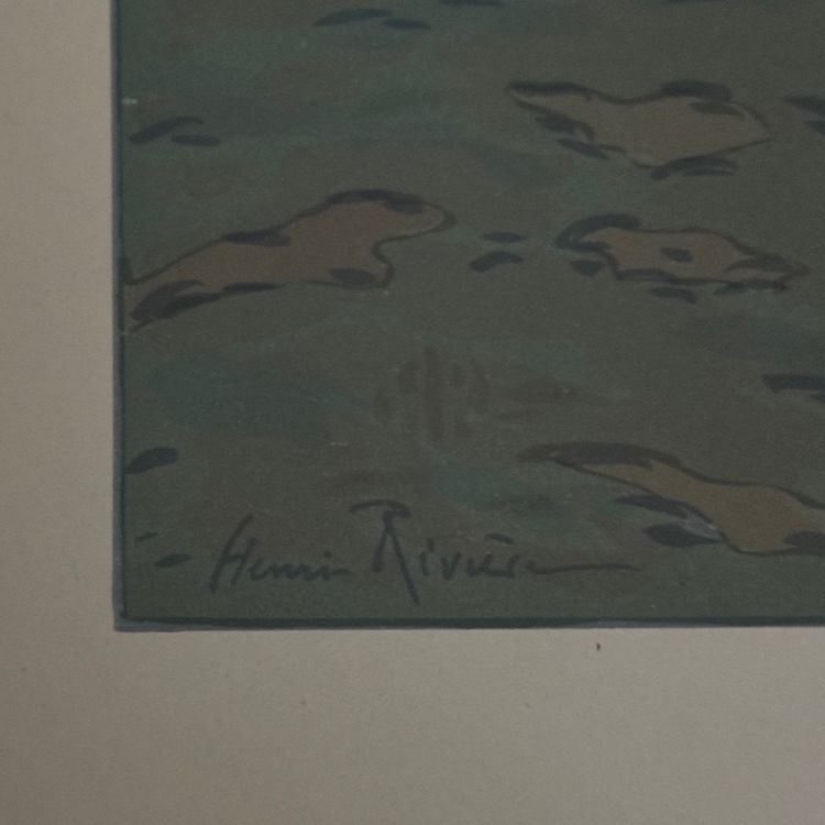 Lithograph by Henri Rivière: The Magic of the Hours - The Last Rays