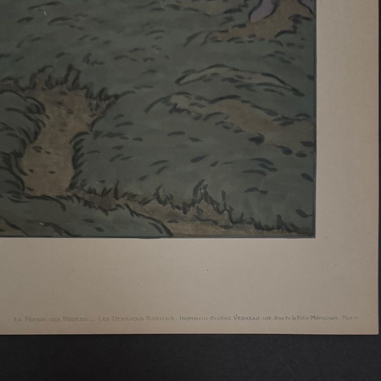 Lithograph by Henri Rivière: The Magic of the Hours - The Last Rays
