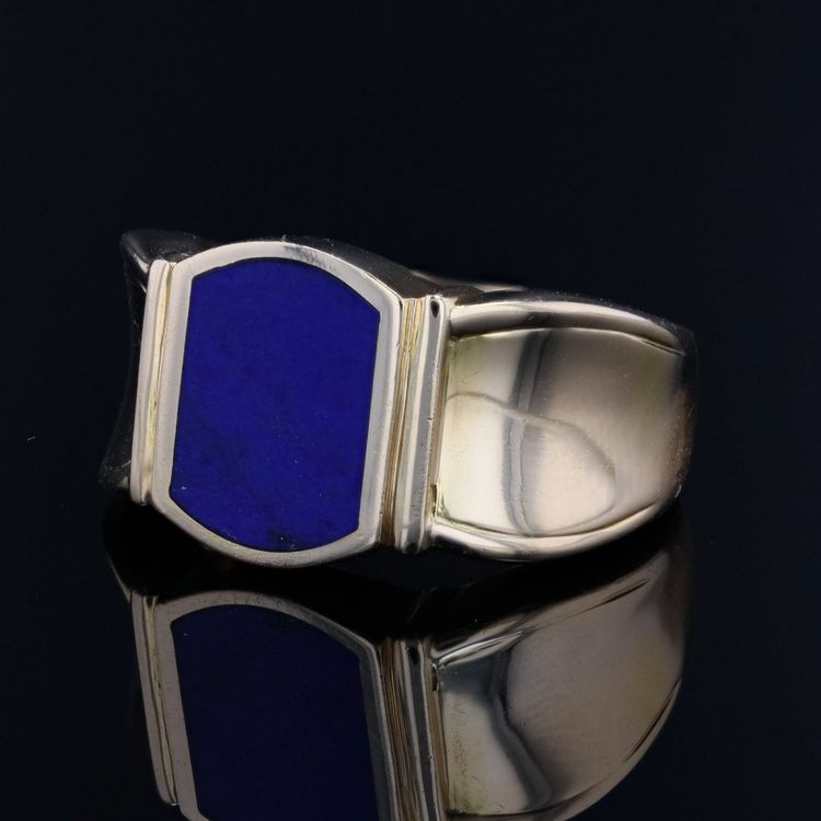 Chevalière lapis-lazuli et or