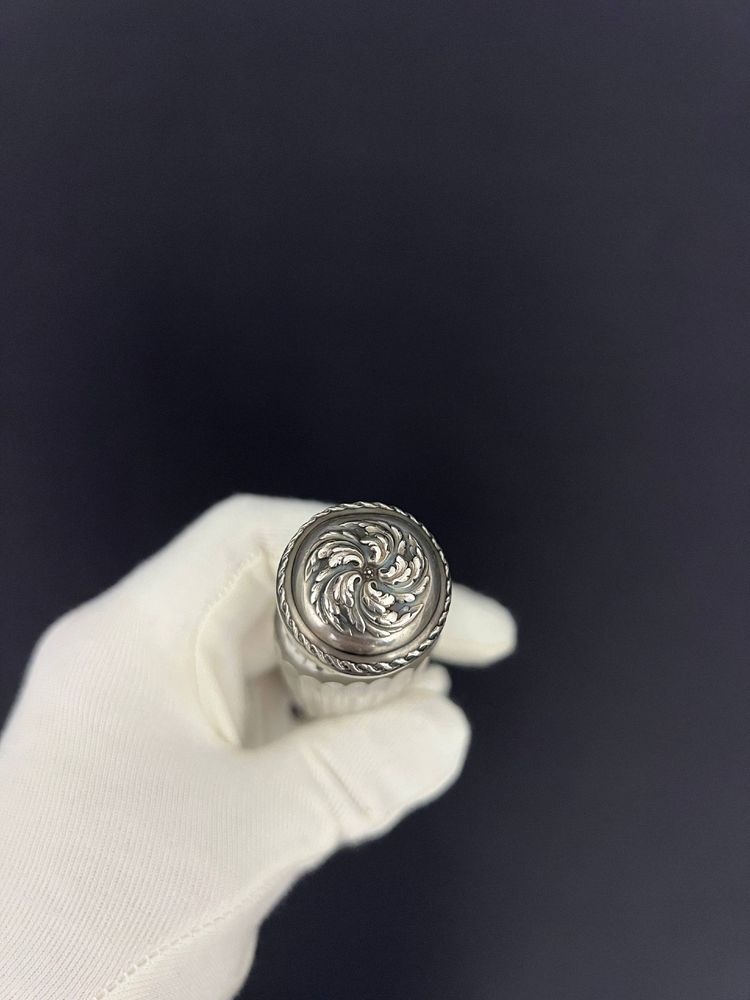 Two travel bottles known as "Eau de Mélisse" in cut crystal and solid silver Minerva