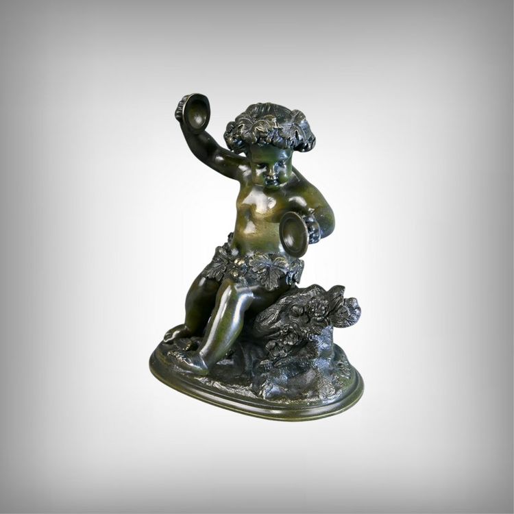 Bronze sculpture "Bacchus with Cymbals" after Clodion - 2nd half of the 19th century