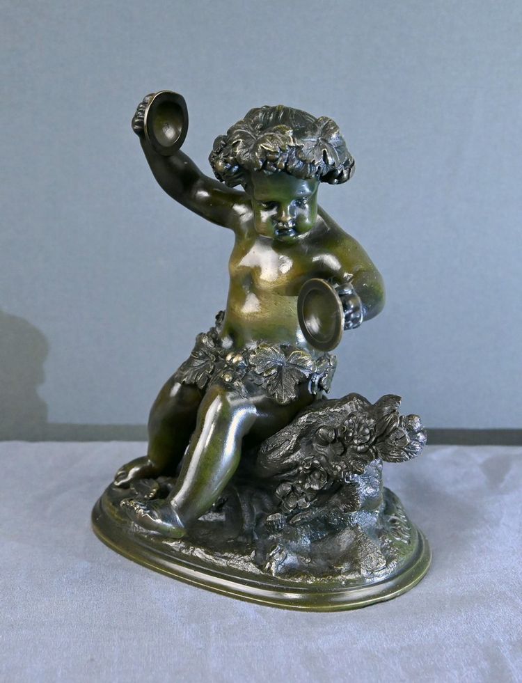 Bronze sculpture "Bacchus with Cymbals" after Clodion - 2nd half of the 19th century
