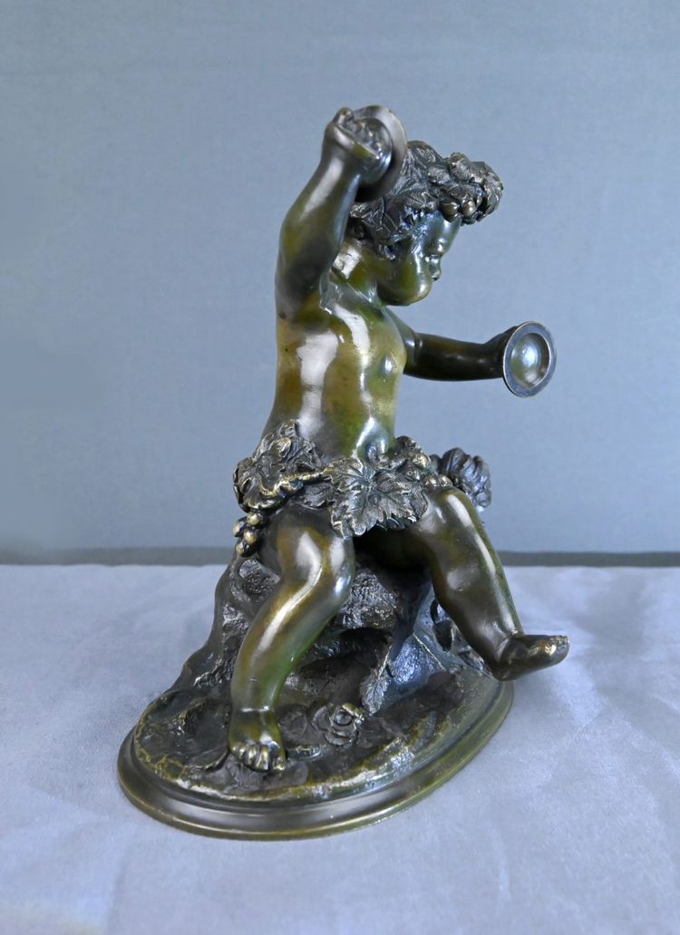 Bronze sculpture "Bacchus with Cymbals" after Clodion - 2nd half of the 19th century