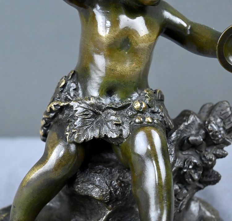 Bronze sculpture "Bacchus with Cymbals" after Clodion - 2nd half of the 19th century