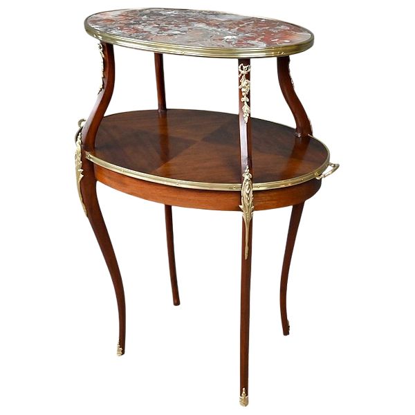 Table à Thé en placage d&rsquo;Acajou, style Louis XV – Début XXe