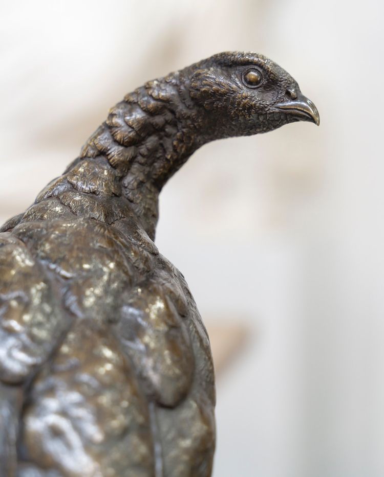 SCULPTURE - LA POULE FAISANE , JULES MOIGNIEZ (1835-1894) - BRONZE