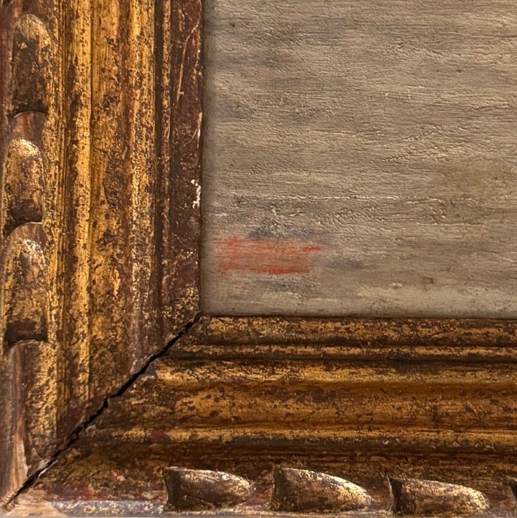 Huile sur panneau par G. Finot un îlot sur un étang début XXe