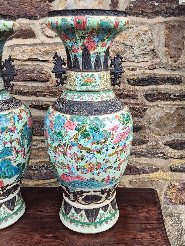 Paire de grand vase Nankin fin XIXe