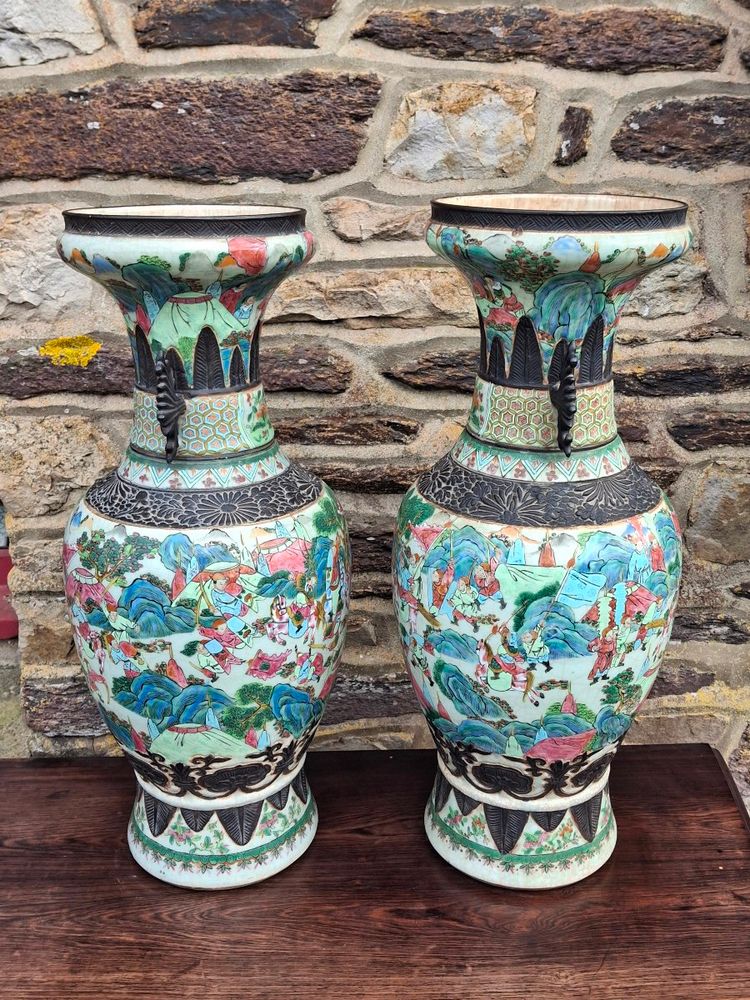 Paire de grand vase Nankin fin XIXe