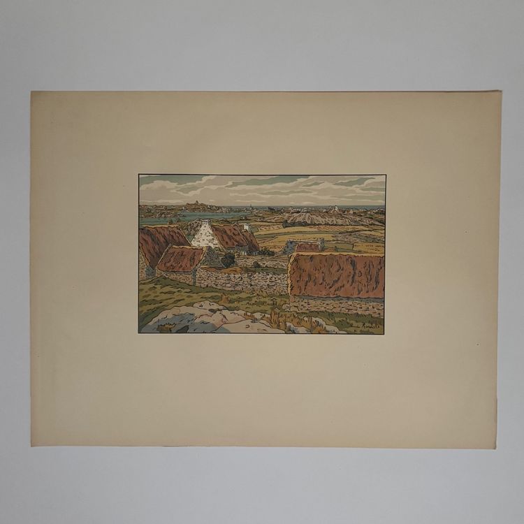 Lithograph by Henri Rivière The Beautiful Land of Brittany - Bréhat Island