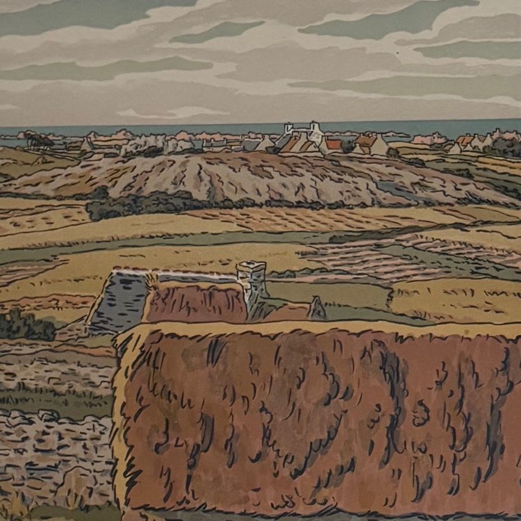 Lithograph by Henri Rivière The Beautiful Land of Brittany - Bréhat Island