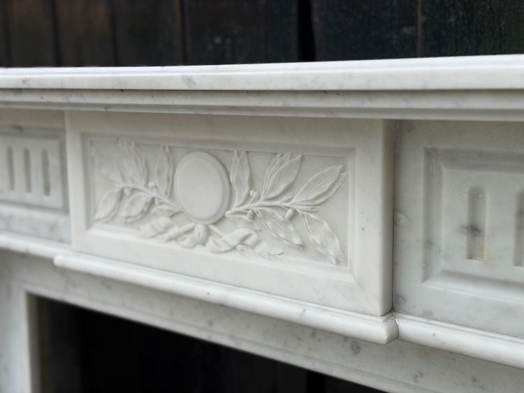 Kamin im Stil Ludwigs XVI. aus Carrara-Marmor, um 1880